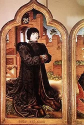 Trittico di Jean de Witte, pannello sinistro raffigurante Jean de Witte, 1473
